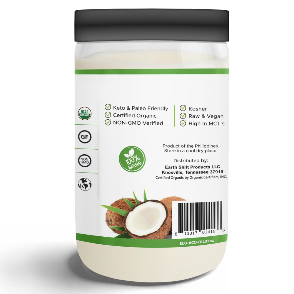 Earth Circle Organics Coconut Oil bottle pour for versatile cooking uses.