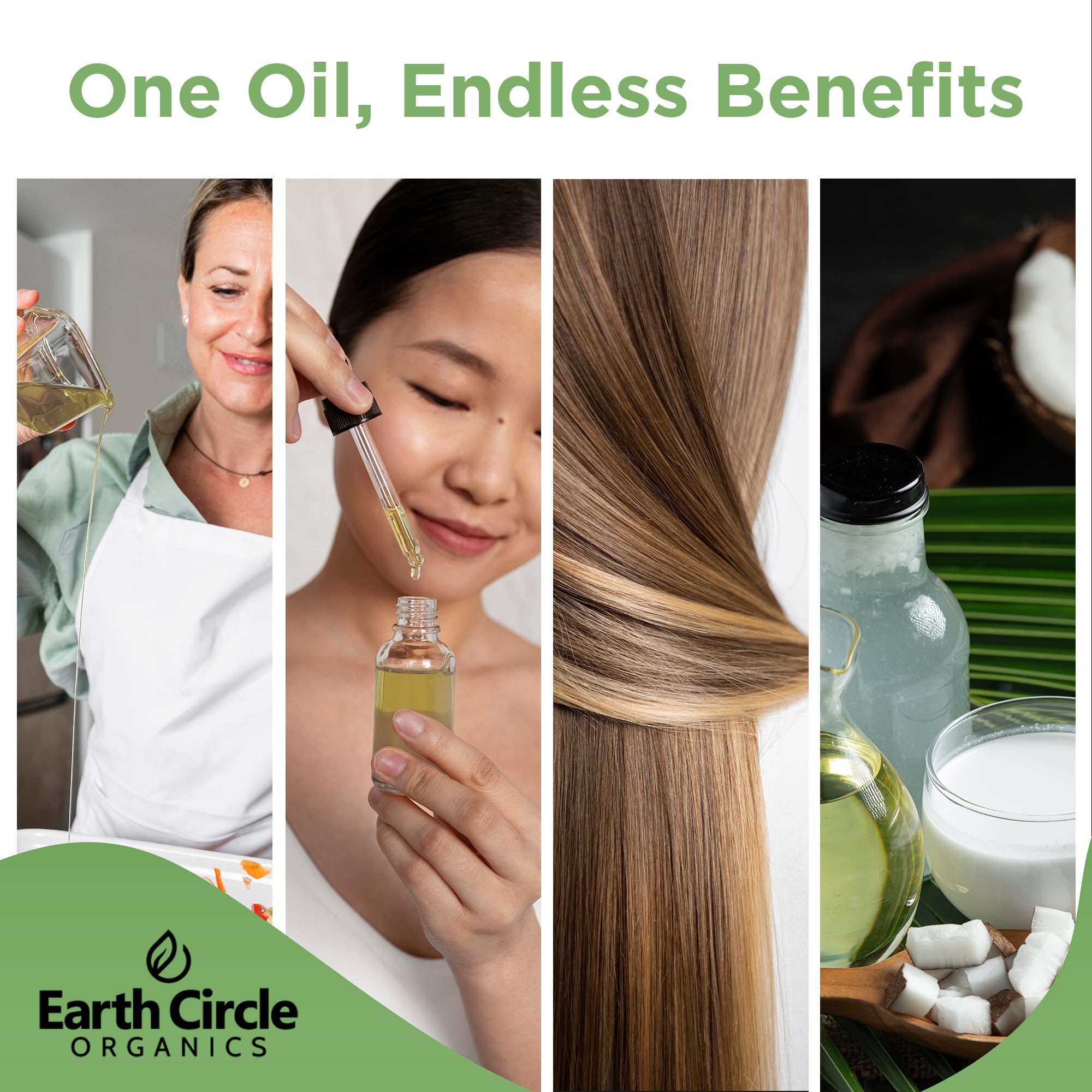 Hands applying Earth Circle Organics coconut oil to skin for hydration
