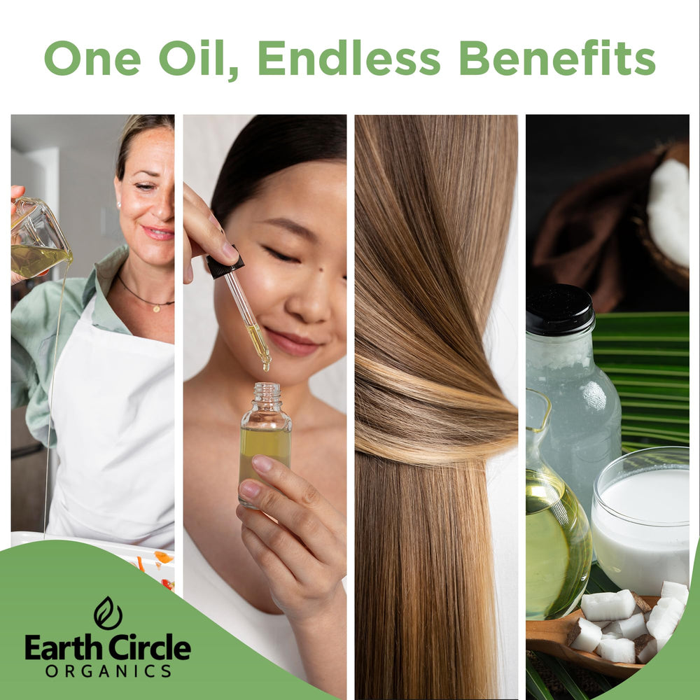 Hands applying Earth Circle Organics coconut oil to skin for hydration