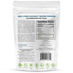 Earth Circle Organics coconut water powder pour demonstrates quick mix for post-workout hydration