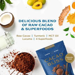 Earth Echo Cacao Bliss turmeric-mix closeup showcasing spice infusion