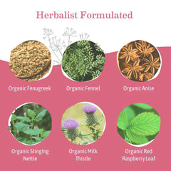 Earth Mama Milkmaid Tea fenugreek ingredient focus for a comforting aroma.