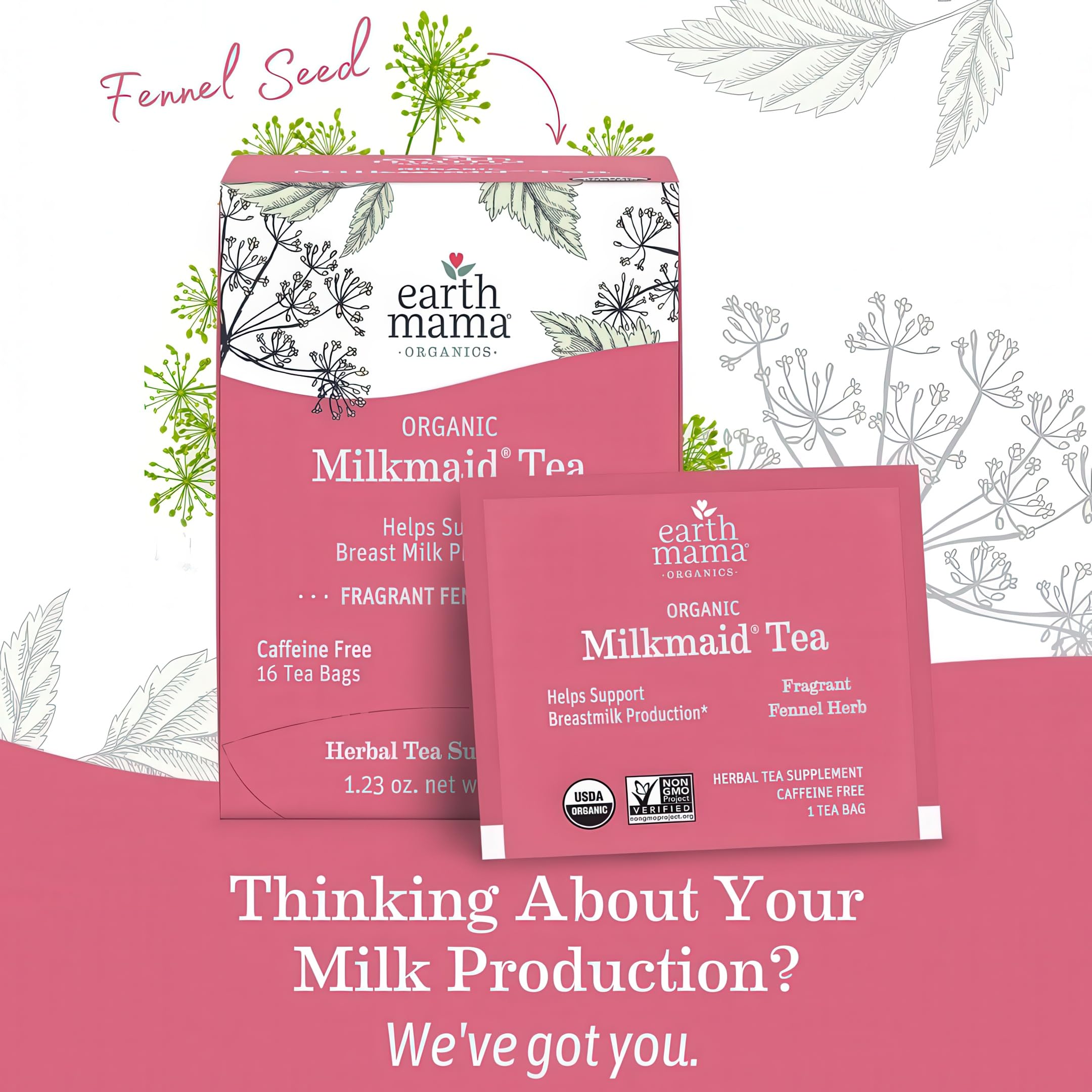 Earth Mama Milkmaid Tea milk thistle ingredient emphasis for balance.