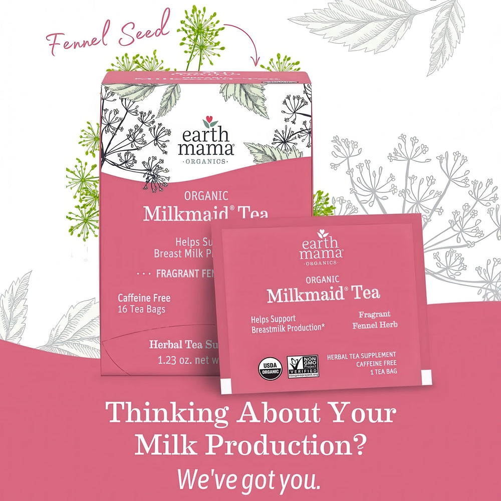 Earth Mama Milkmaid Tea milk thistle ingredient emphasis for balance.