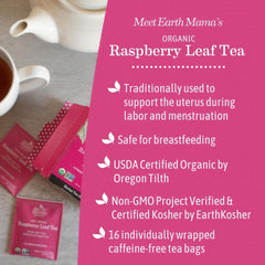 Earth Mama Organic Red Raspberry Leaf Tea brewed cup ready to enjoy
