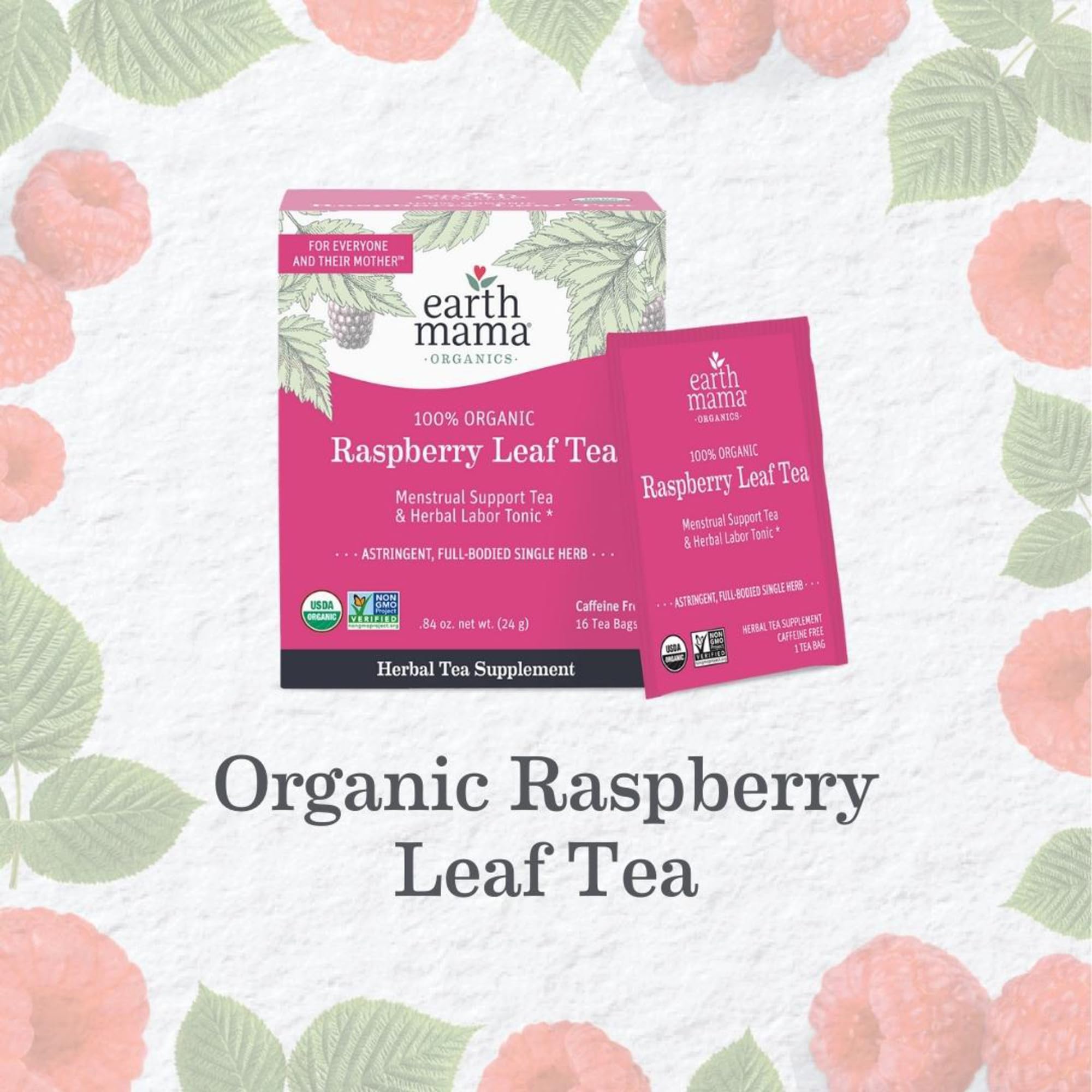 Family-friendly scene with Earth Mama Raspberry Leaf Tea, caffeine-free option