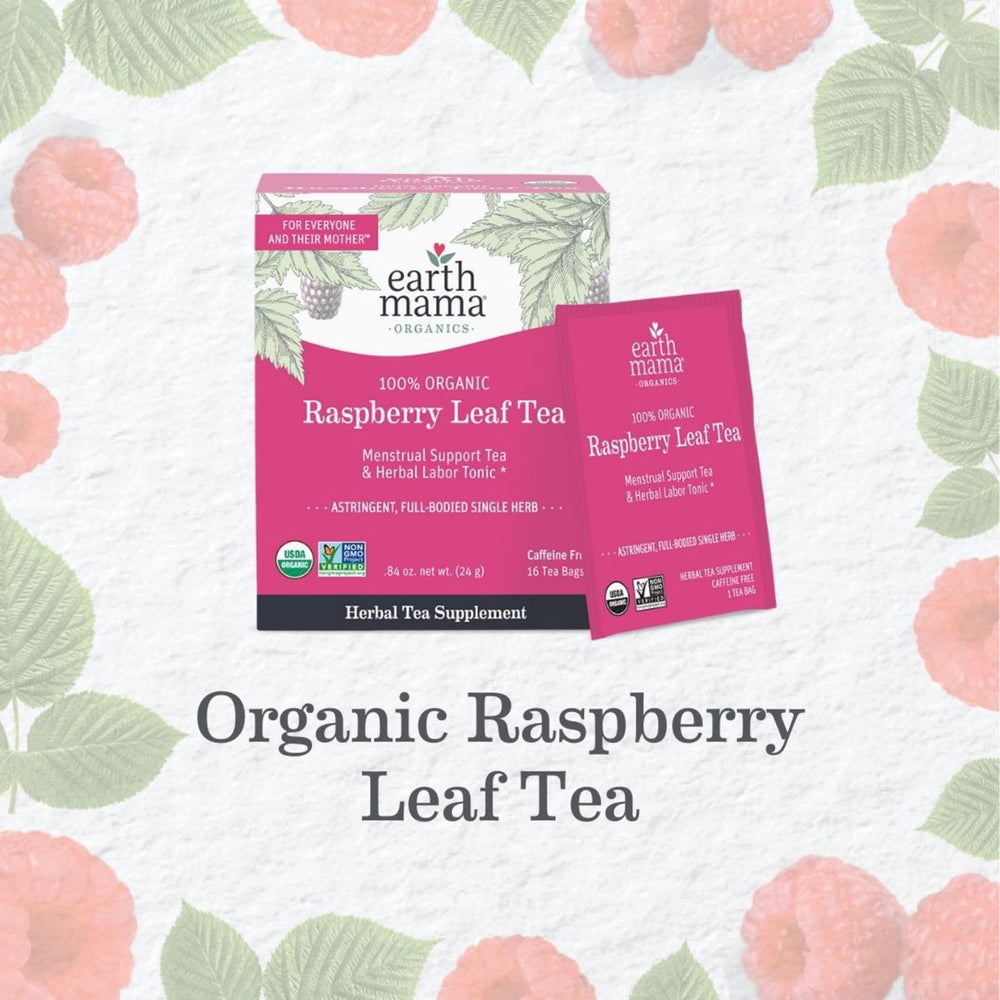 Family-friendly scene with Earth Mama Raspberry Leaf Tea, caffeine-free option