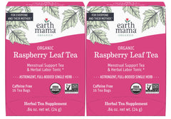 Earth Mama Organic Red Raspberry Leaf Tea packaging showing brand and quality labels for clean ingredients