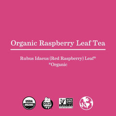 Closeup of Earth Mama Raspberry Leaf Tea tea bag showing single-ingredient simplicity