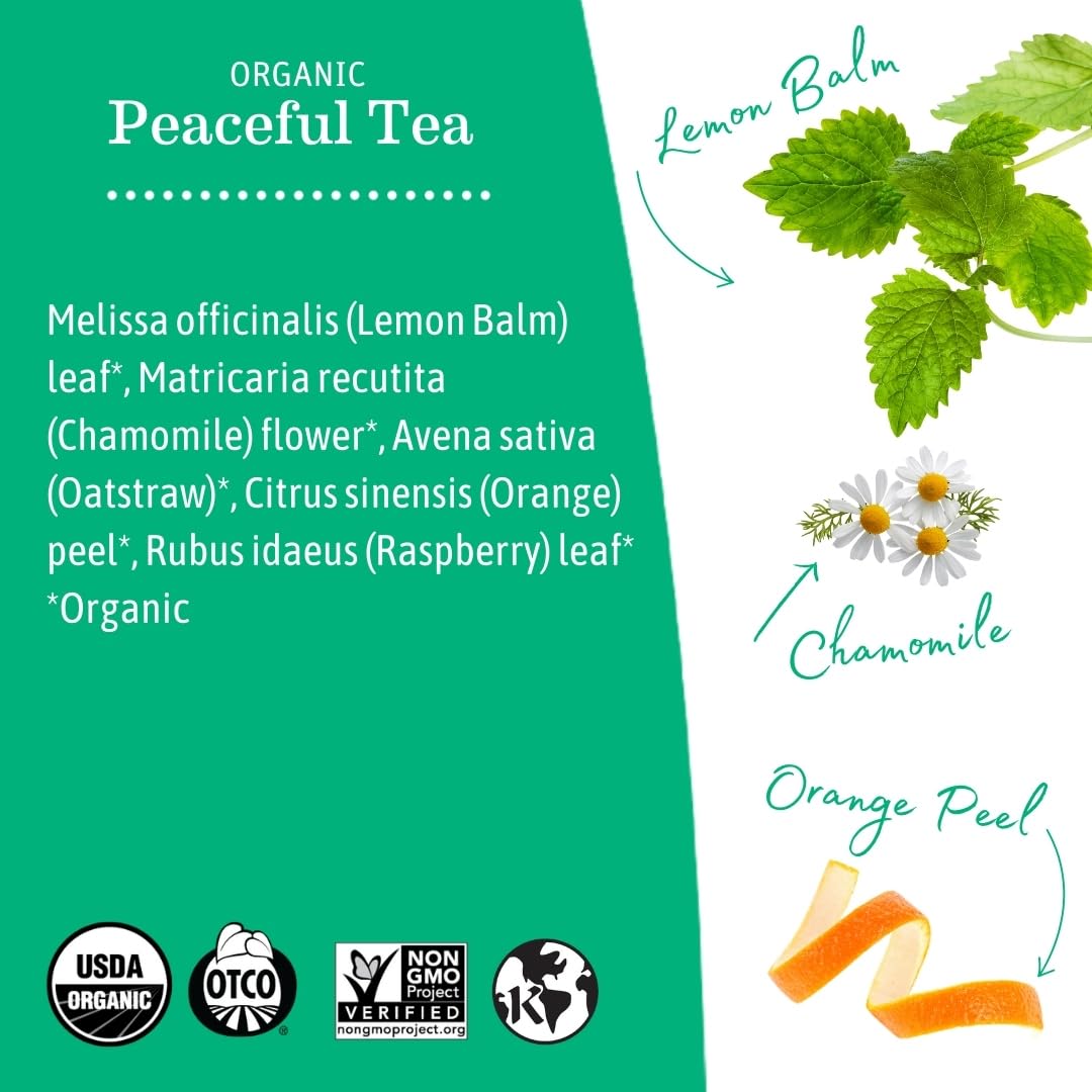 Chamomile in a cup highlighting gentle relaxation from Peaceful Tea
