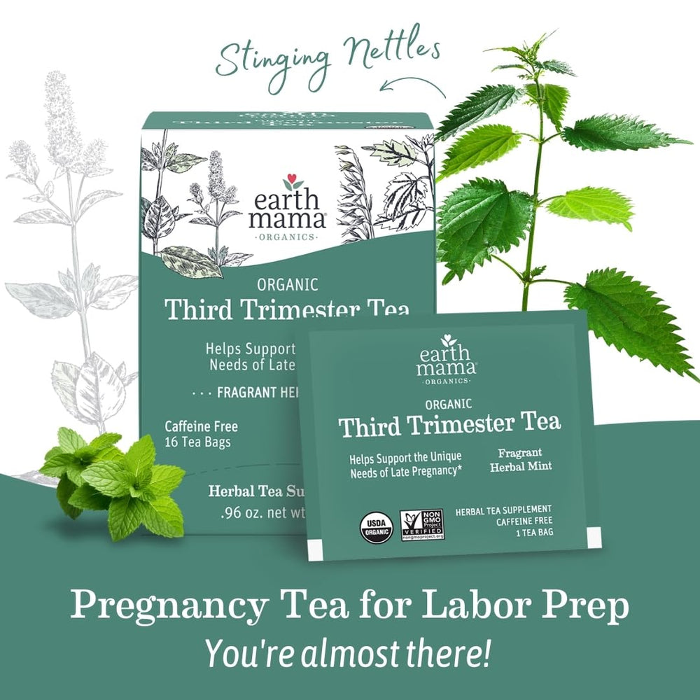 Earth Mama Third Trimester Tea bag packet close-up.