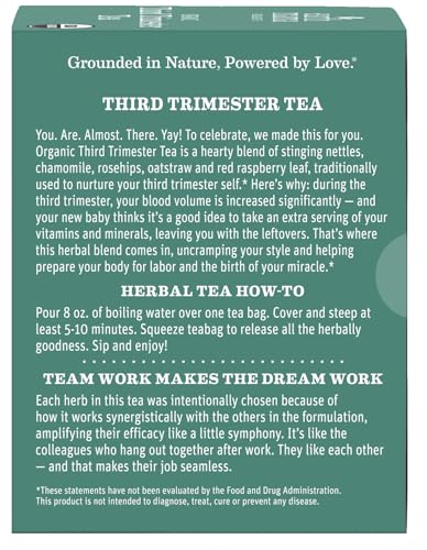 Earth Mama Third Trimester Tea minty aroma in a cup.