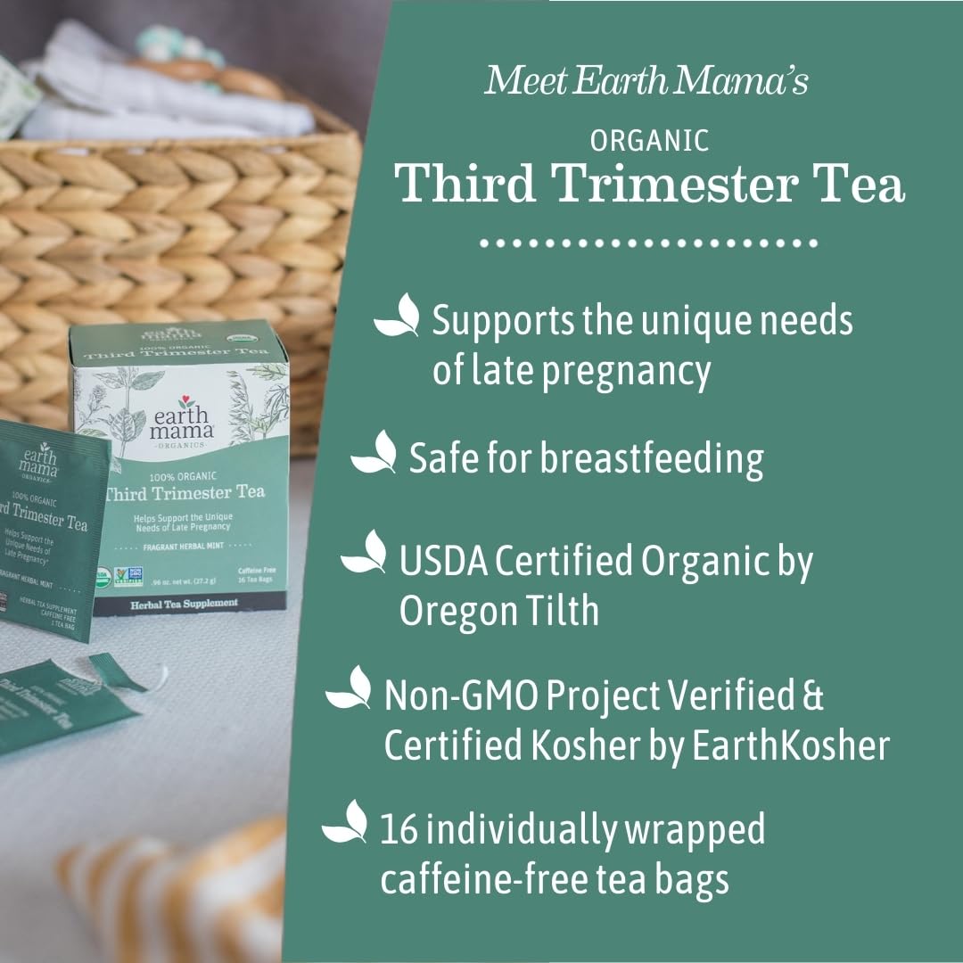 Earth Mama Third Trimester Tea mint note aroma in a teacup.