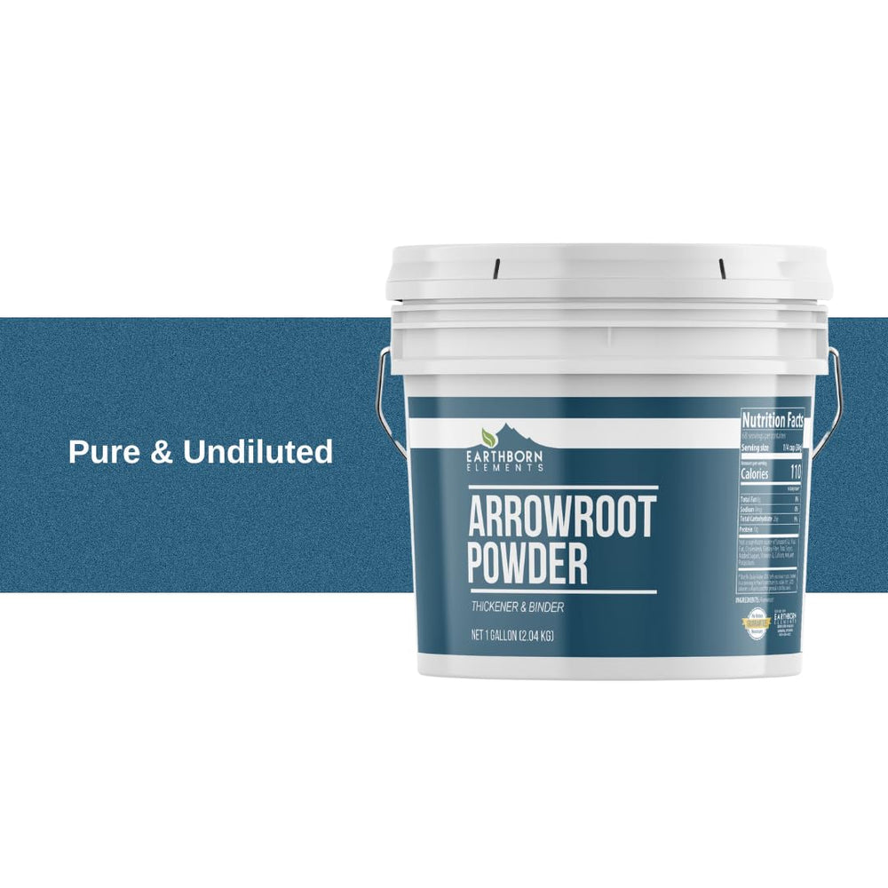 Earthborn Elements Arrowroot Powder close-up showing fine additive-free powder