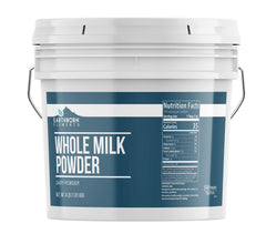 Earthborn Elements whole milk powder in a resealable bucket for bulk use.