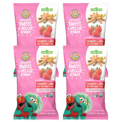 Earth's Best Organic Sesame Street Sweet & Veggie Straws pack front with strawberry flavor