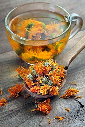 EarthWise Aromatics organic calendula tea bloom adds sunny notes to cups.