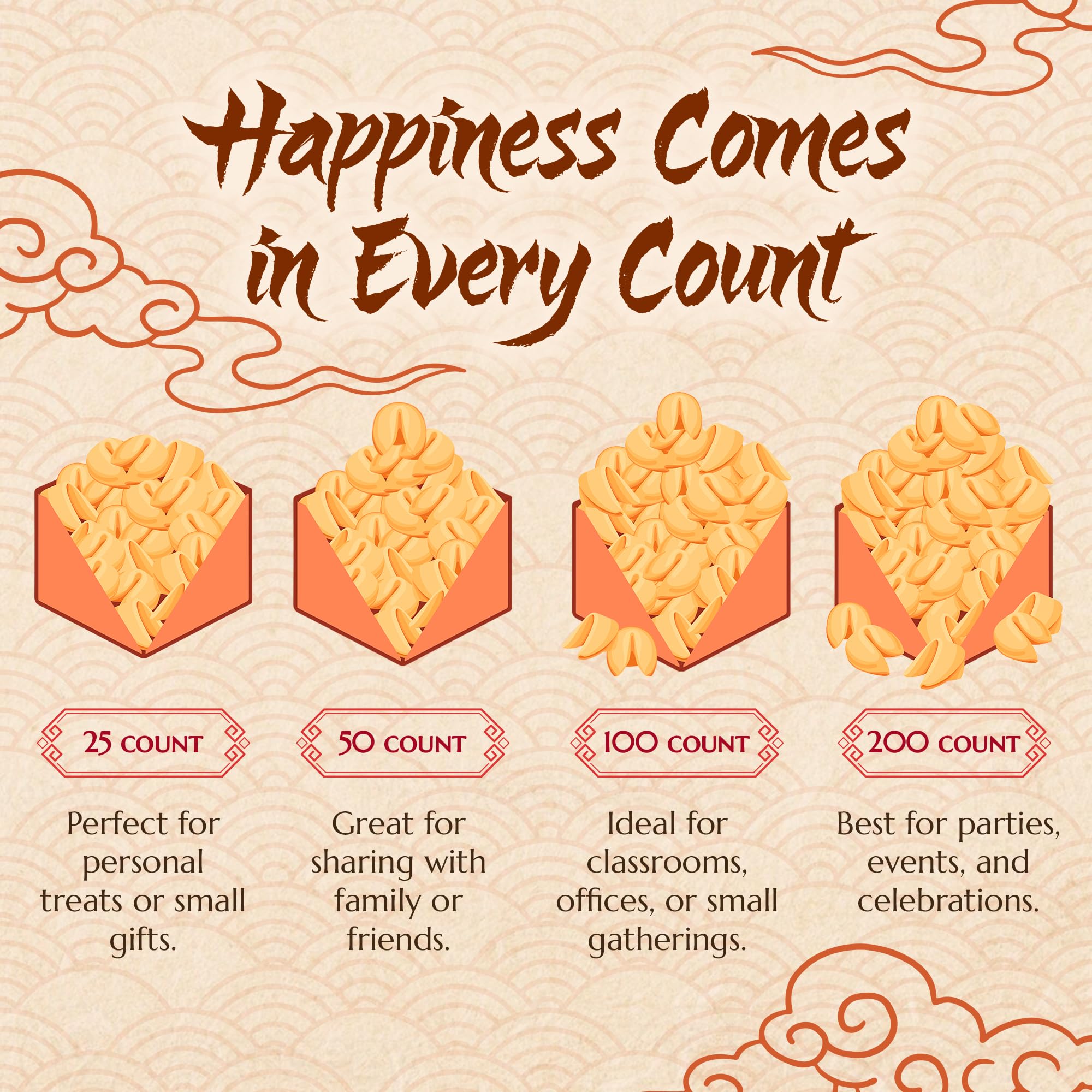 East and Else fortune cookies on platter for catering and weddings.
