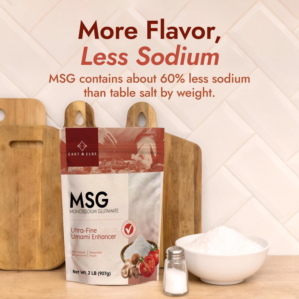 East and Else MSG added to soup bowl boosts natural flavors.