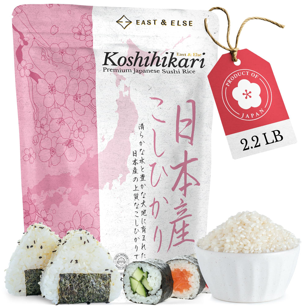 East and Else premium sushi rice bag front highlighting Koshihikari short grain