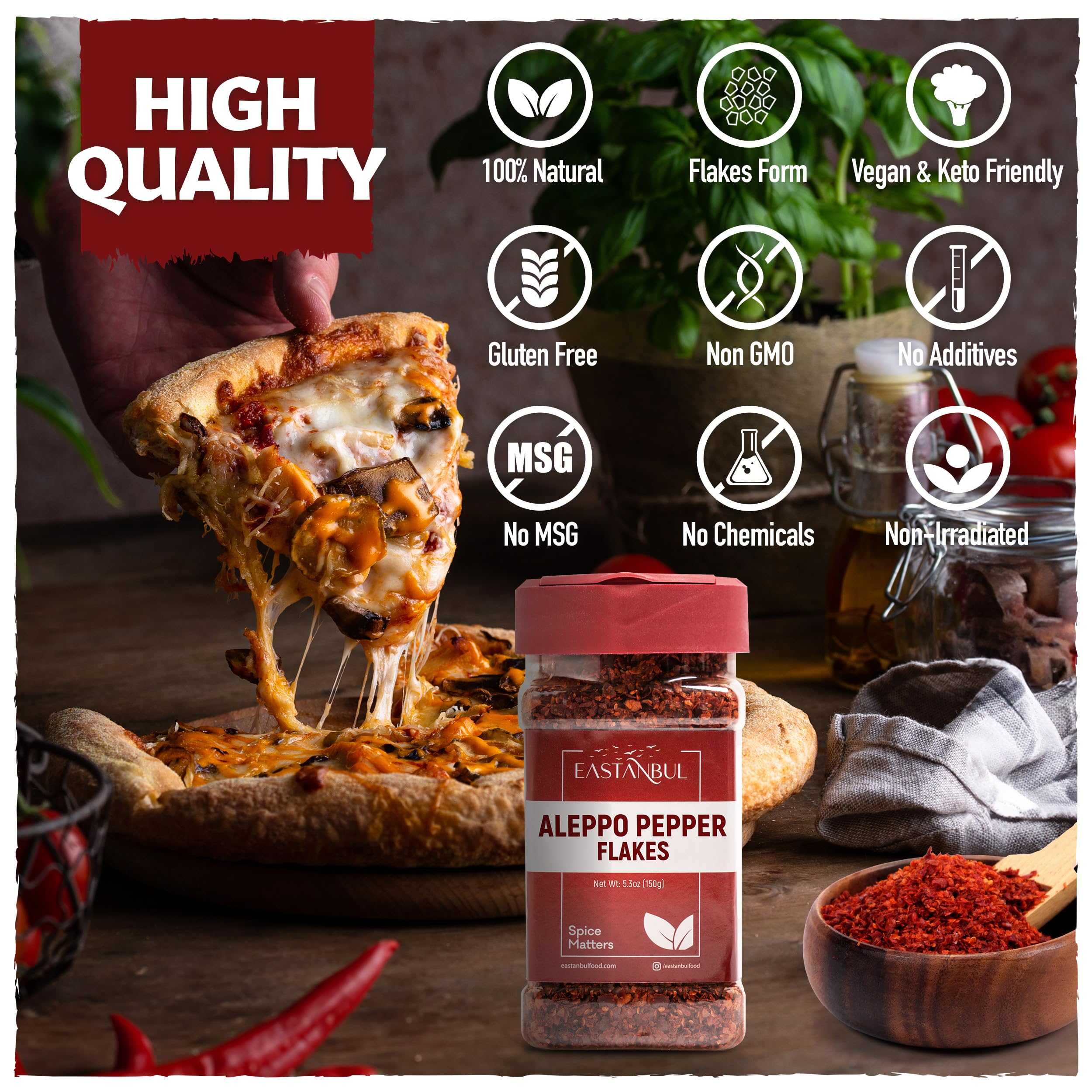 Eastanbul Aleppo Pepper in a kitchen scene highlighting natural spice
