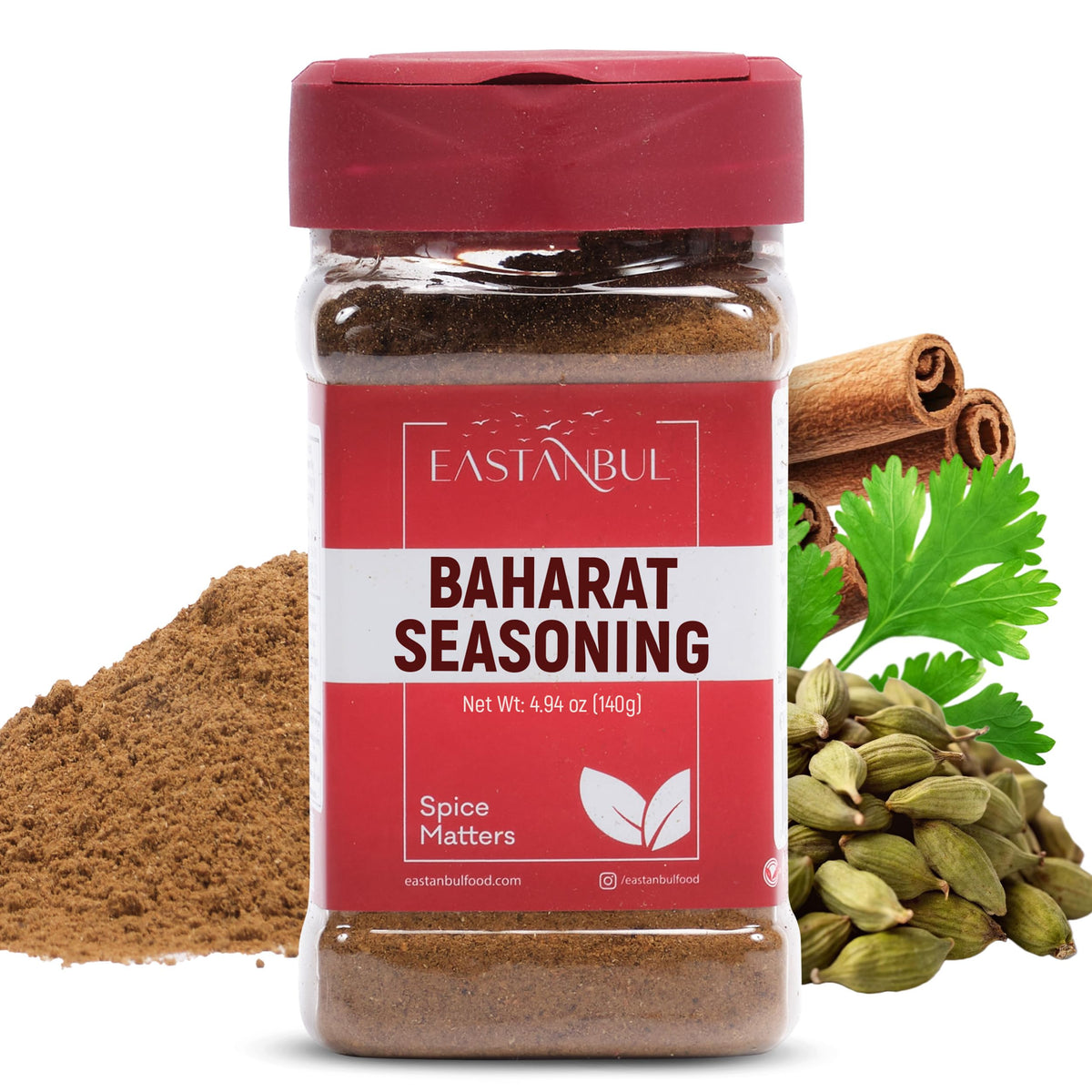Eastanbul Baharat spice blend jar ready for versatile Turkish dishes