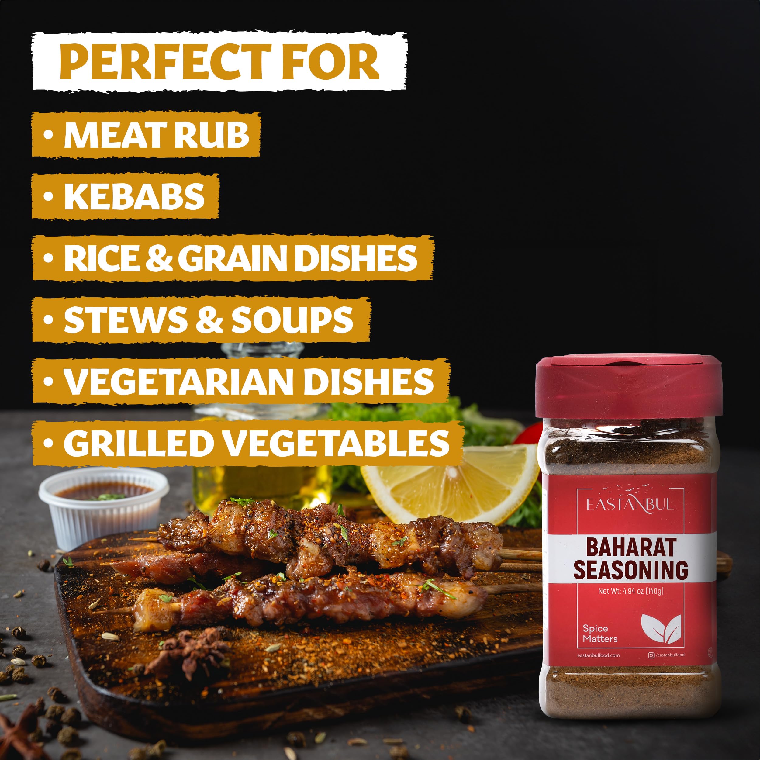 Eastanbul Baharat spice mix in bowl ready to season meats and stews