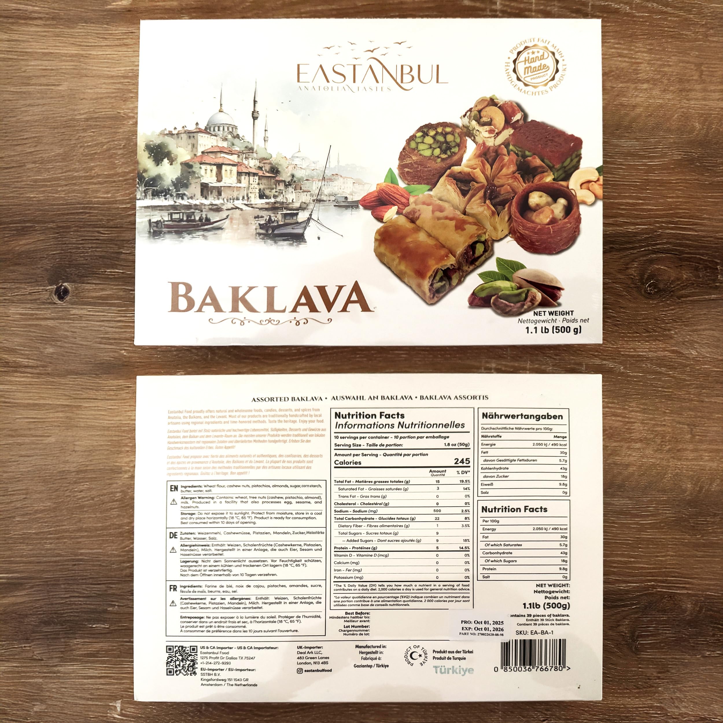 Eastanbul baklava gift-ready packaging shows ready-to-share dessert.