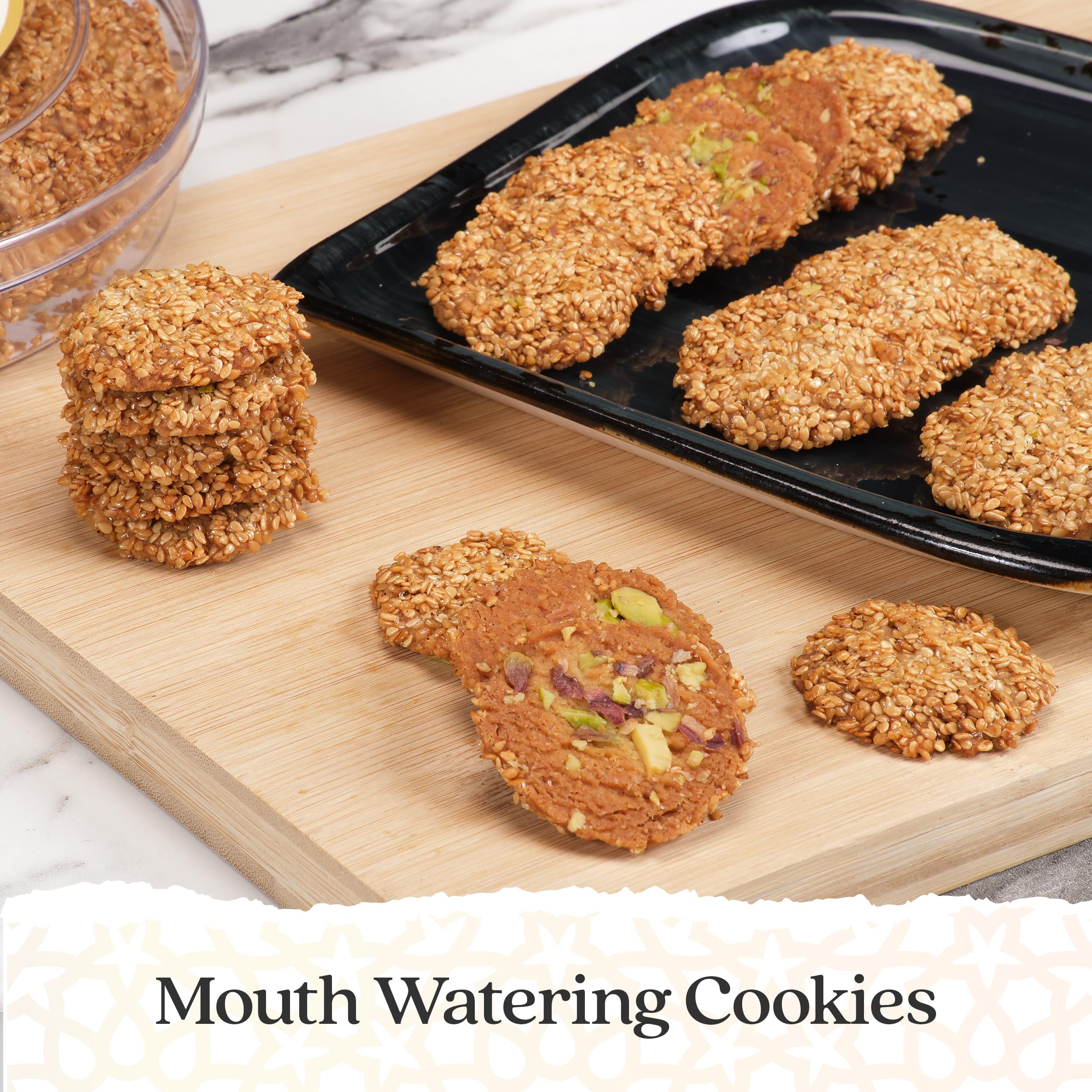 Eastanbul Barazek Pistachio Sesame Cookies packaging ready for gifting.