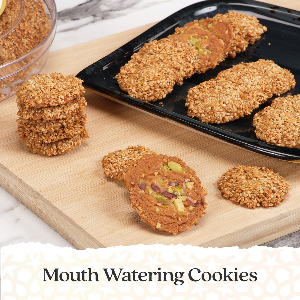 Eastanbul Barazek Pistachio Sesame Cookies packaging ready for gifting.