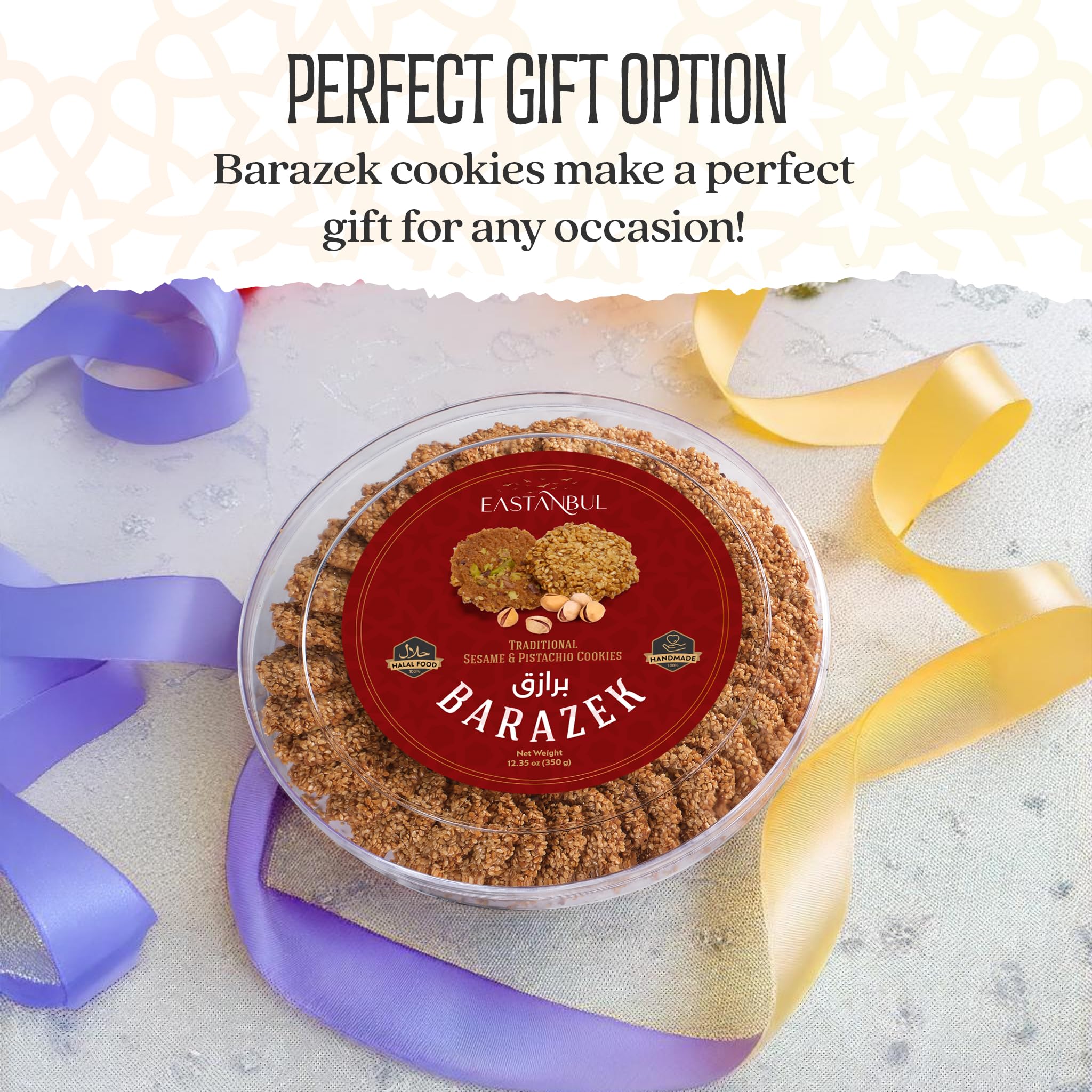 Eastanbul Barazek Pistachio Sesame Cookies Ramadan snack option amid festive treats.