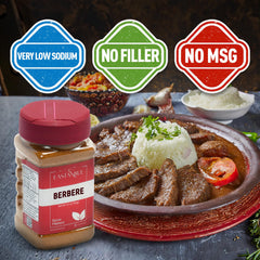 Eastanbul Berbere spice blend bottle glow evokes smoky-sweet notes for Doro Wat inspired dishes