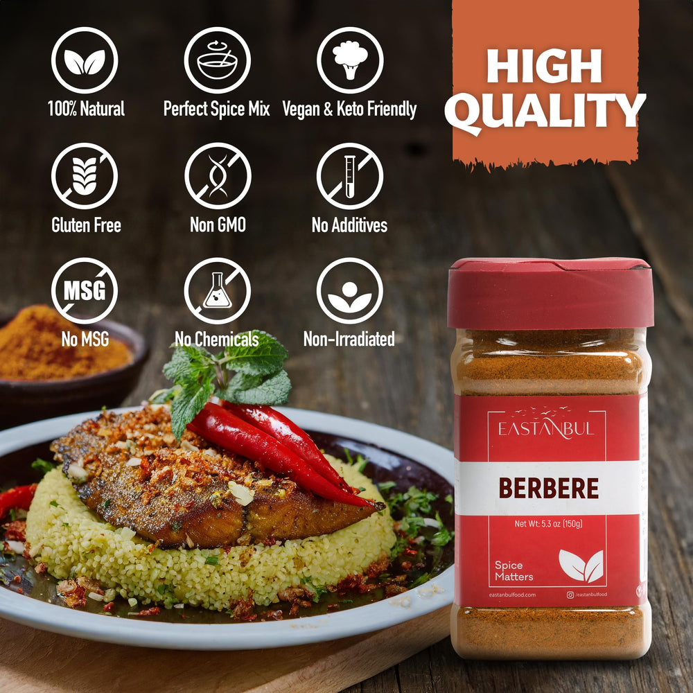 Eastanbul Berbere spice seasoning enhances veggies with smoky-earthy notes