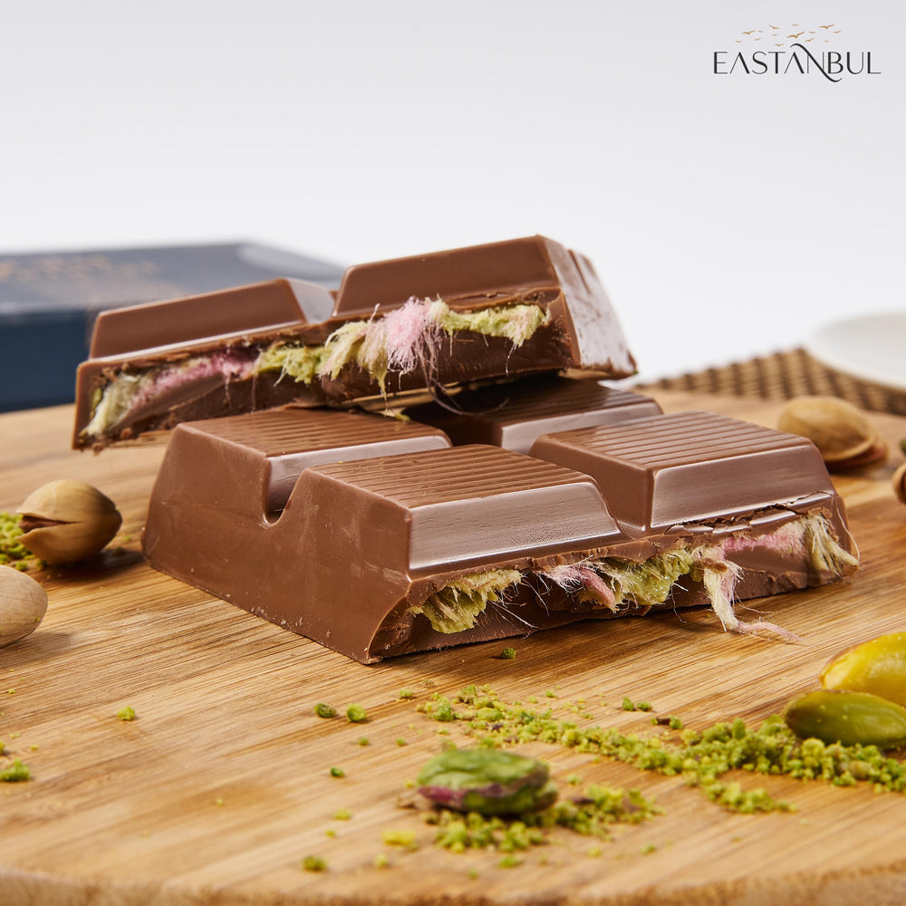 Eastanbul brand logo on box with glossy finish, premium dessert gift.