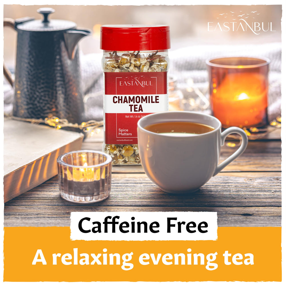 Eastanbul chamomile tea brew with steam rising.