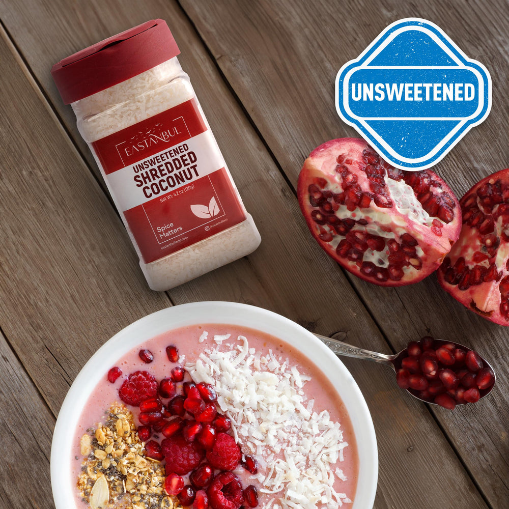 Oatmeal bowl finished with Eastanbul coconut flakes.