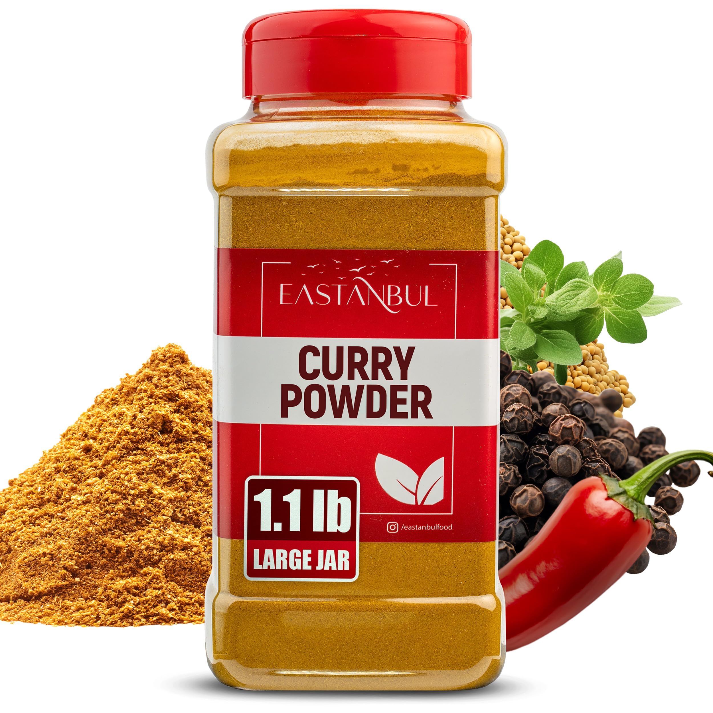 Eastanbul curry powder jar front for authentic Indian flavor