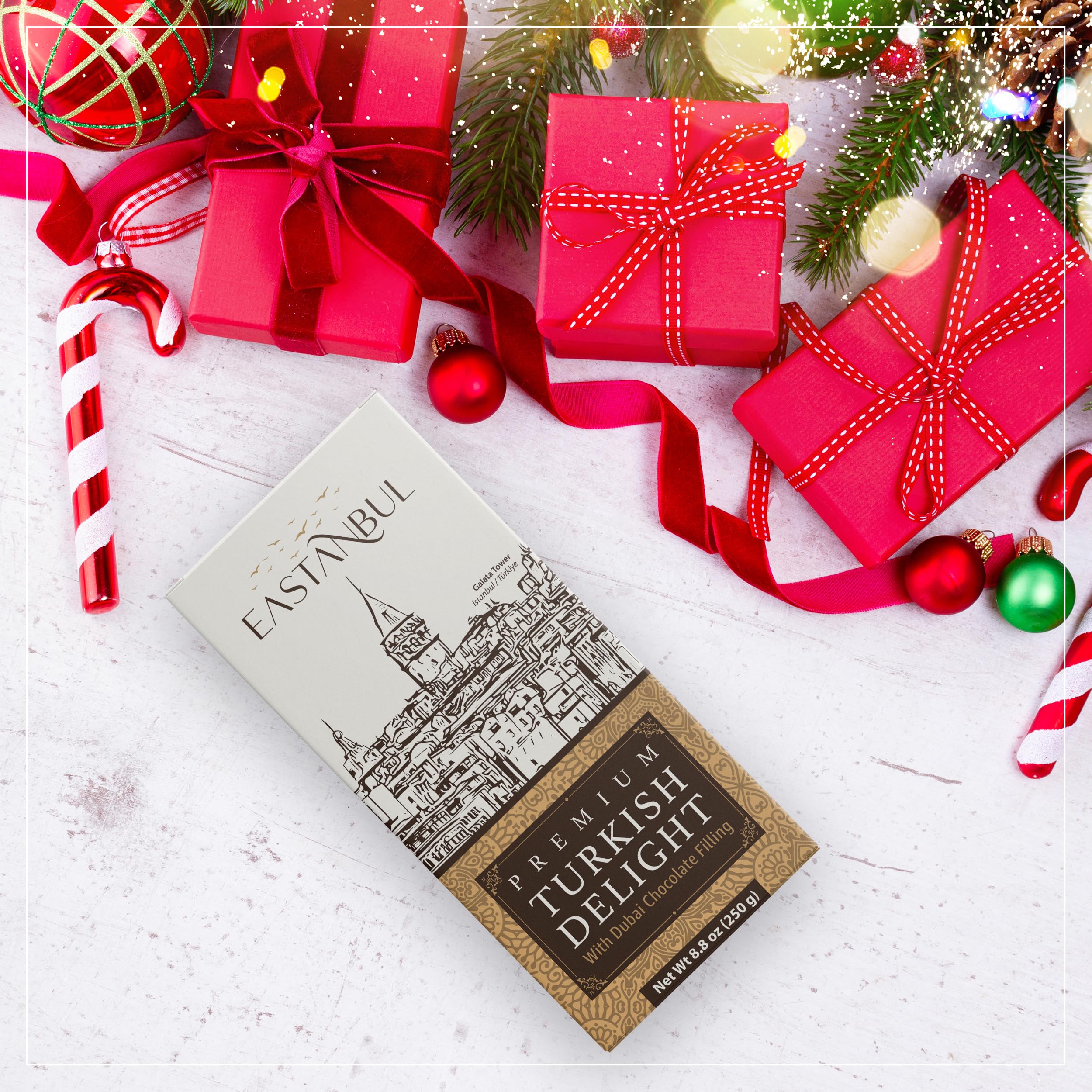 Eastanbul delight with tea pairing suggests refined at home indulgence.
