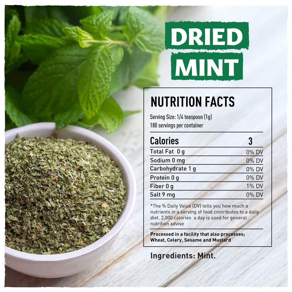 Close-up of Eastanbul dried mint texture for rich flavor in marinades