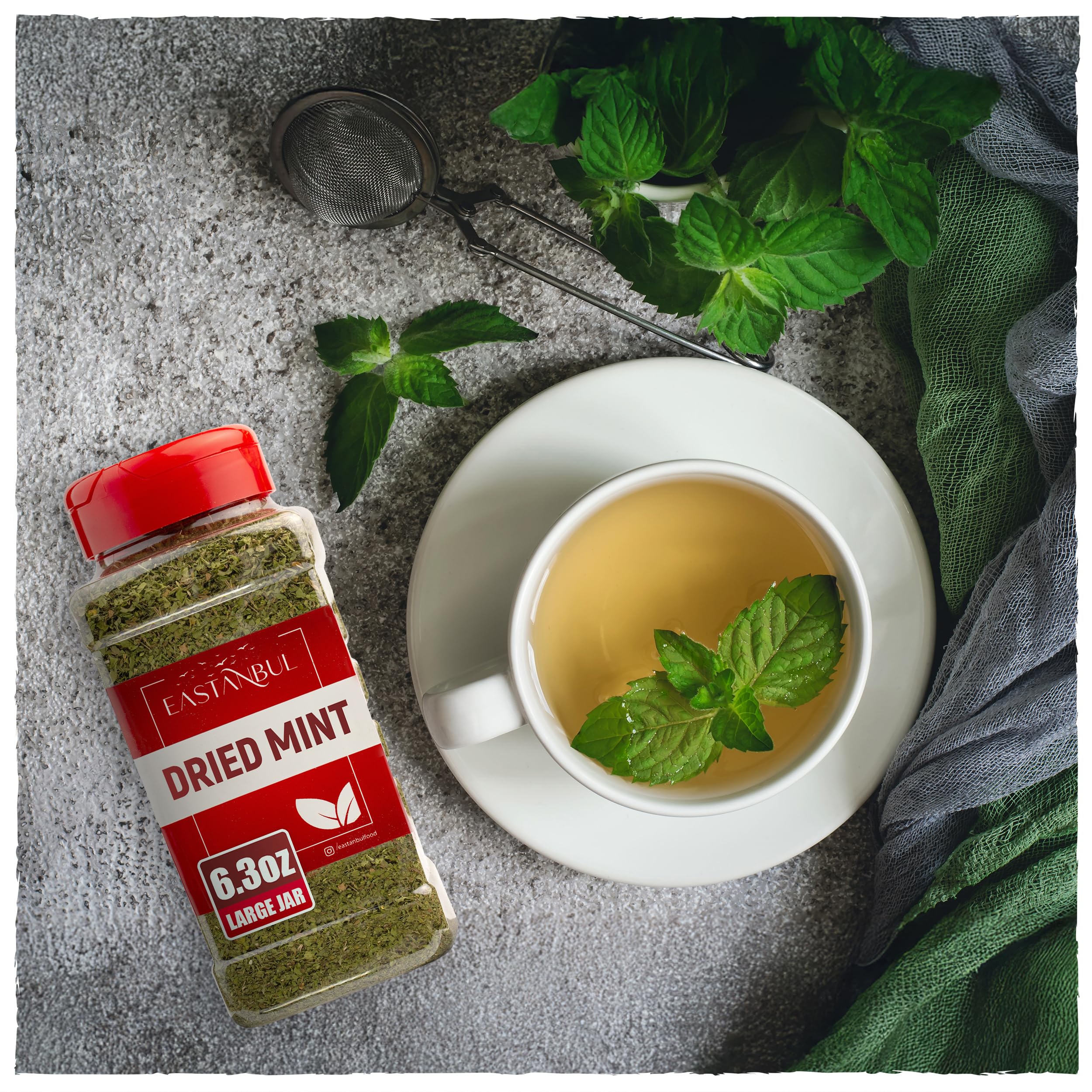Eastanbul dried mint over roasted vegetables for fresh herbal notes