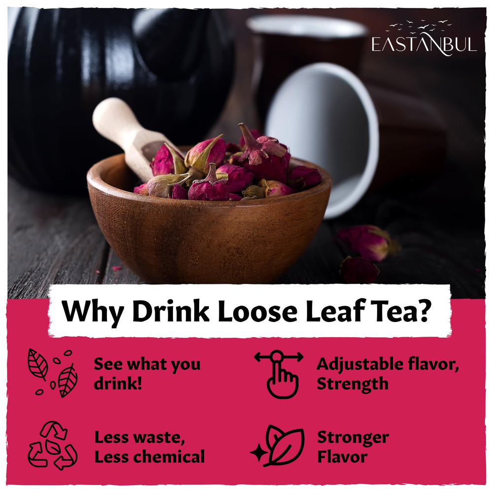 Eastanbul dried rose buds release a delicate floral aroma in culinary uses.