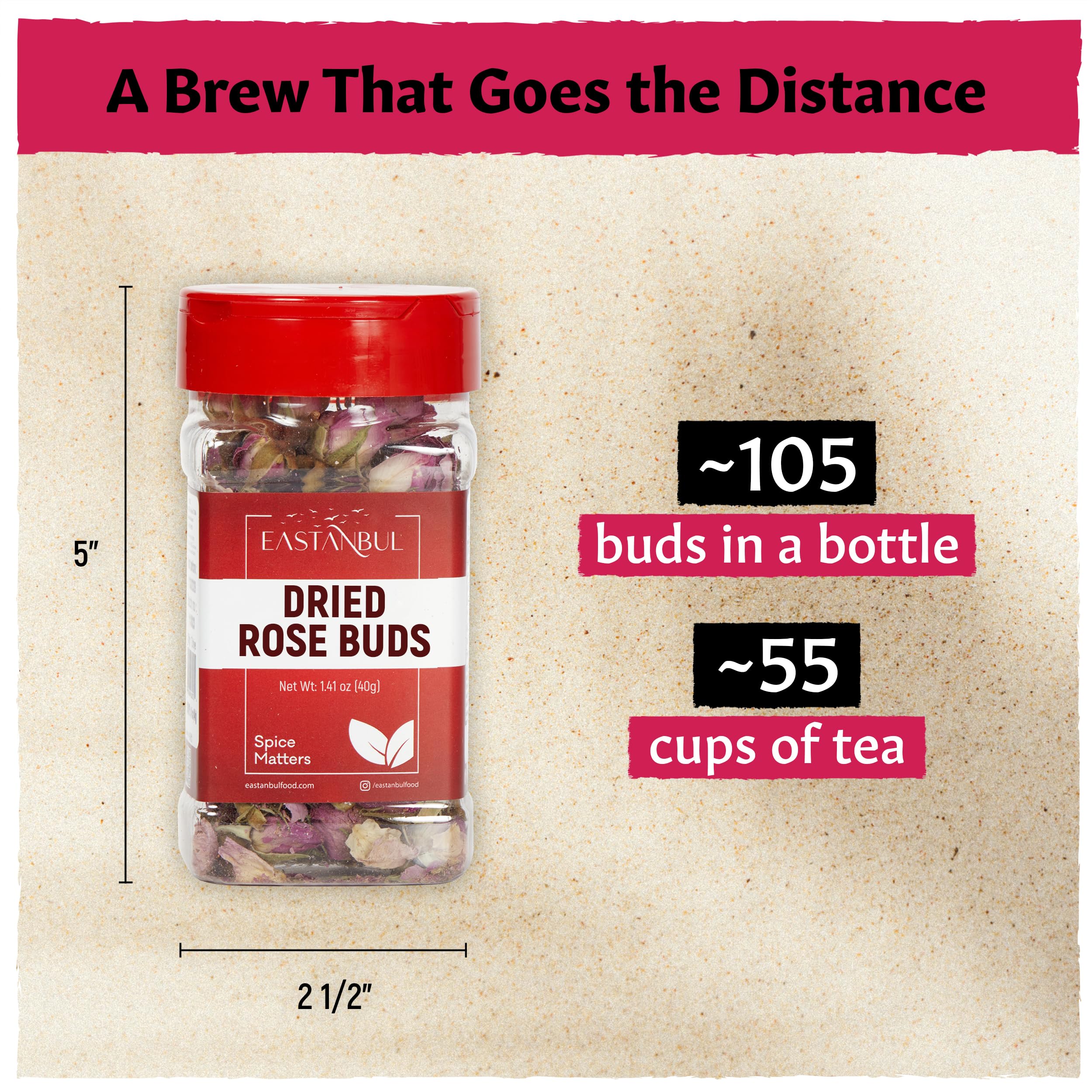 Eastanbul dried rose buds for bath salts and DIY cosmetics.