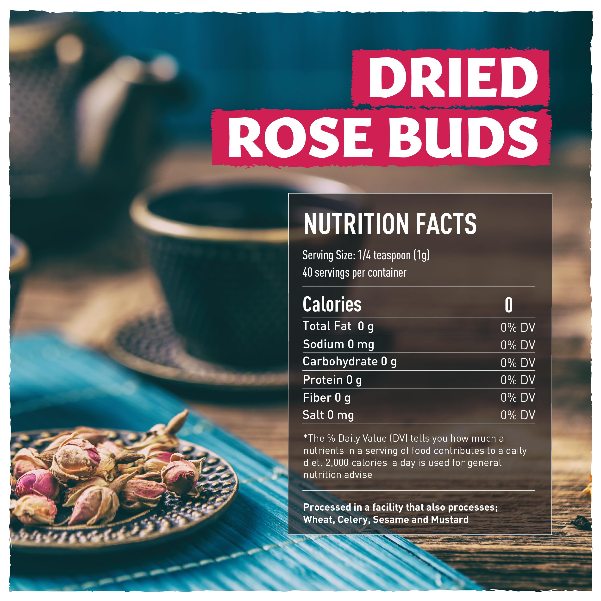 Eastanbul dried rose buds ready to steep for tea infusion.
