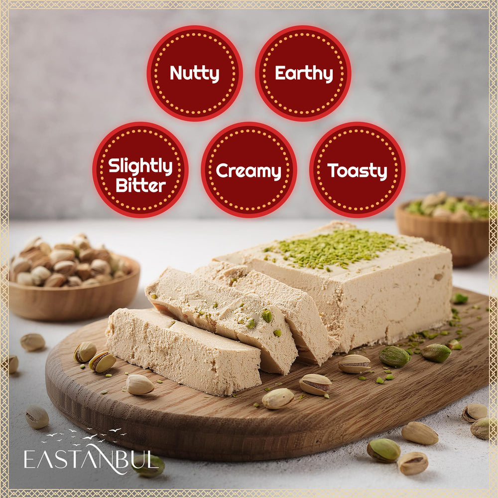 Eastanbul Dubai chocolate pistachio tahini suggests dessert-ready indulgence.