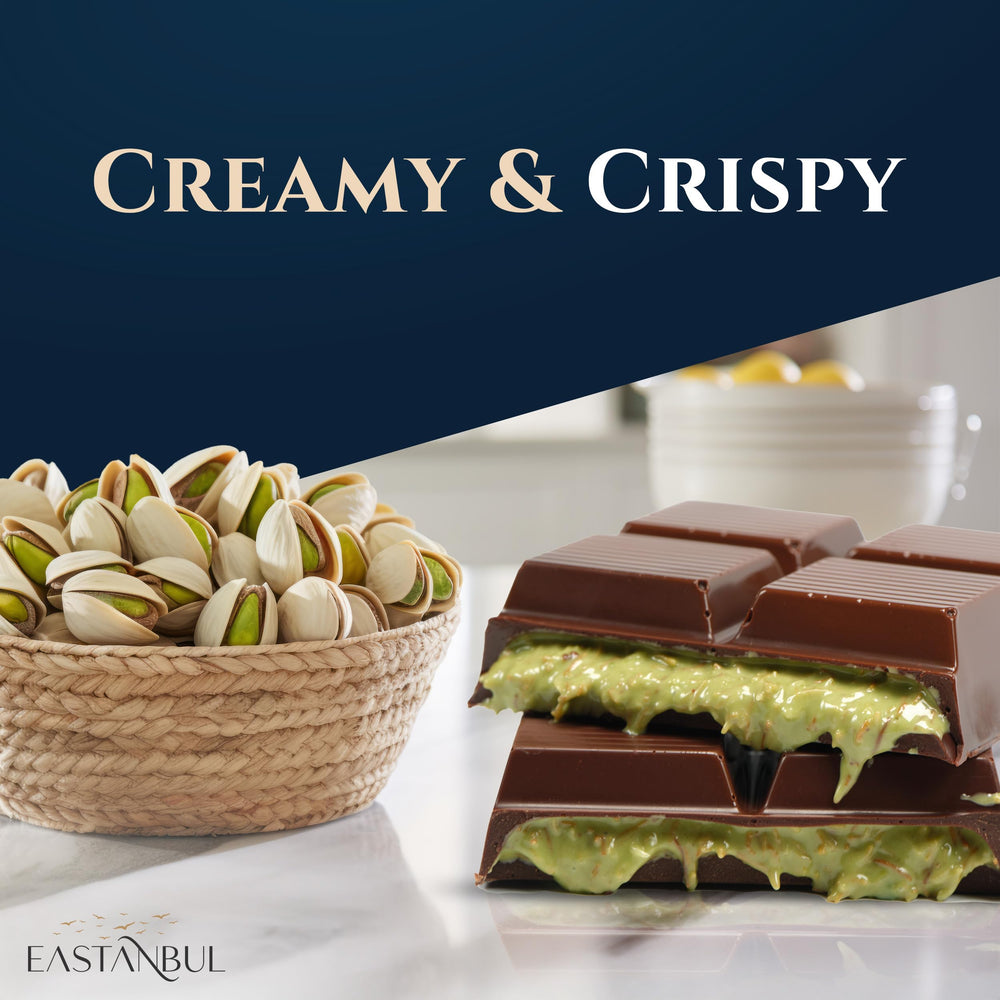 Eastanbul Dubai Kunafa kataifi crunch—crisp texture complements dark chocolate.