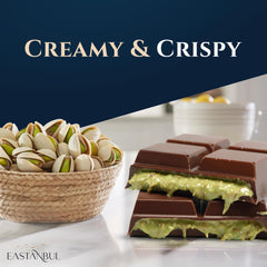 Eastanbul Dubai Kunafa kataifi crunch—crisp texture complements dark chocolate.