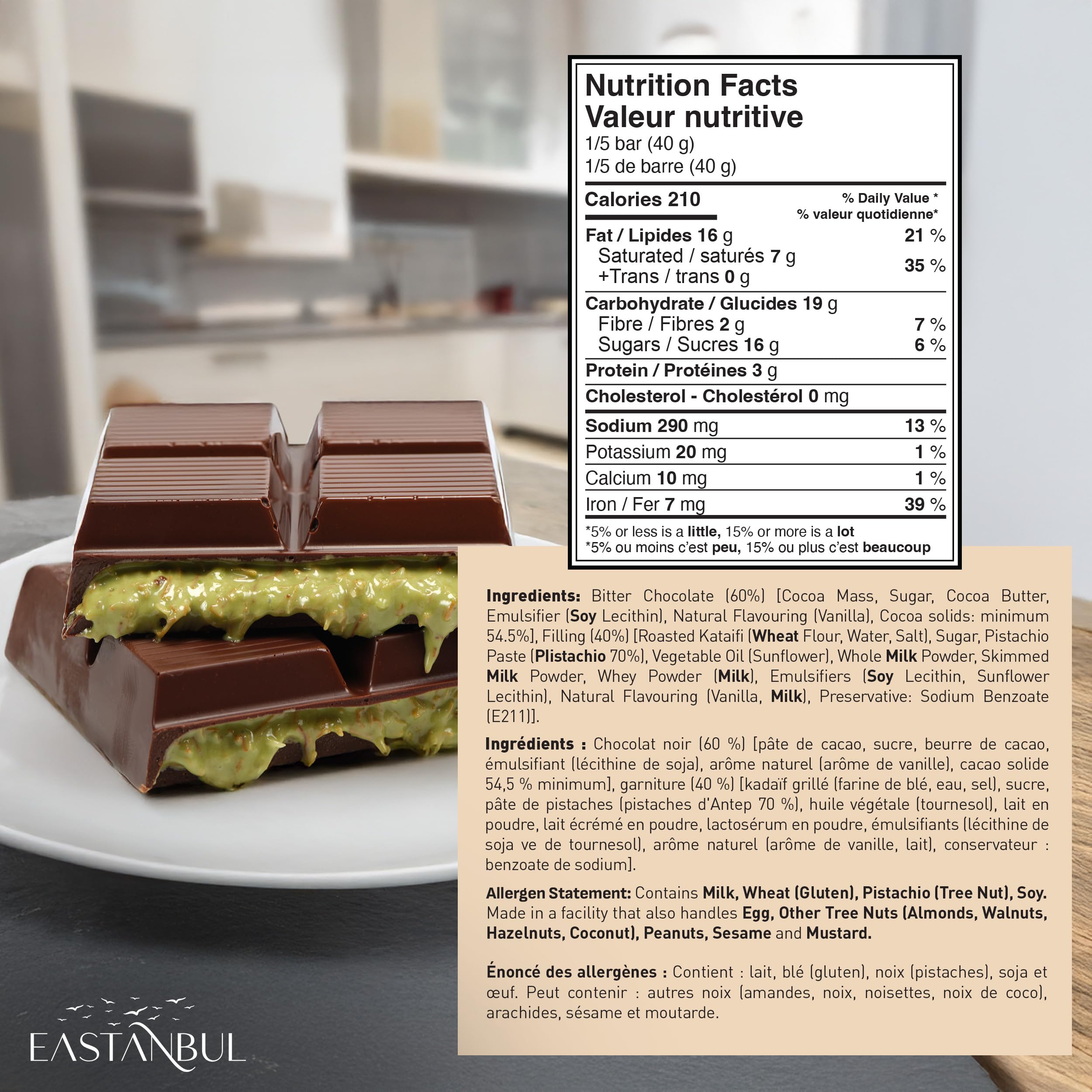 Eastanbul Dubai Pistachio paste layer—nutty richness in every bite.