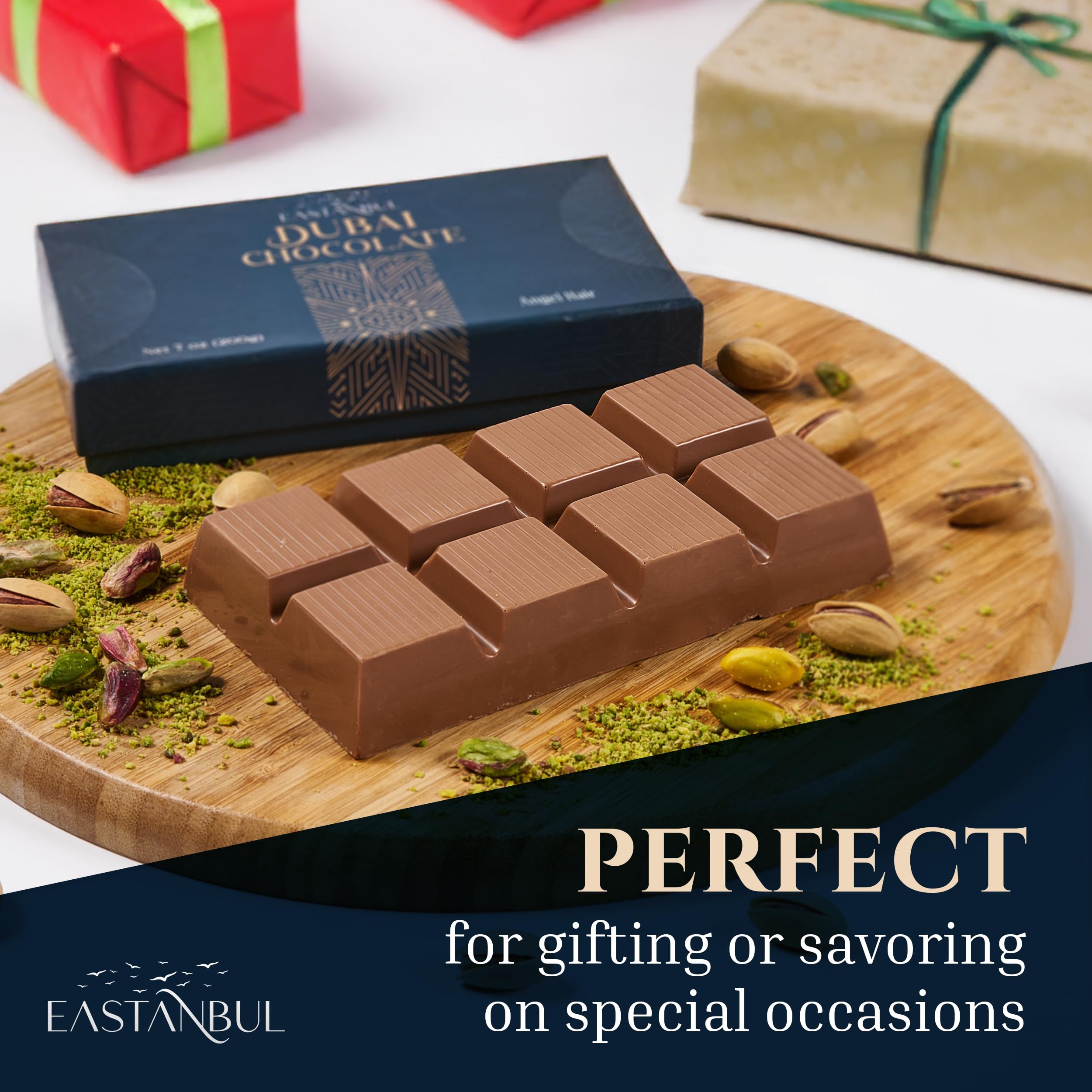 Eastanbul Dubai gift box presentation, elegant packaging for celebrations.