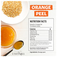 Eastanbul granulated orange peel scoop ready to season dishes.