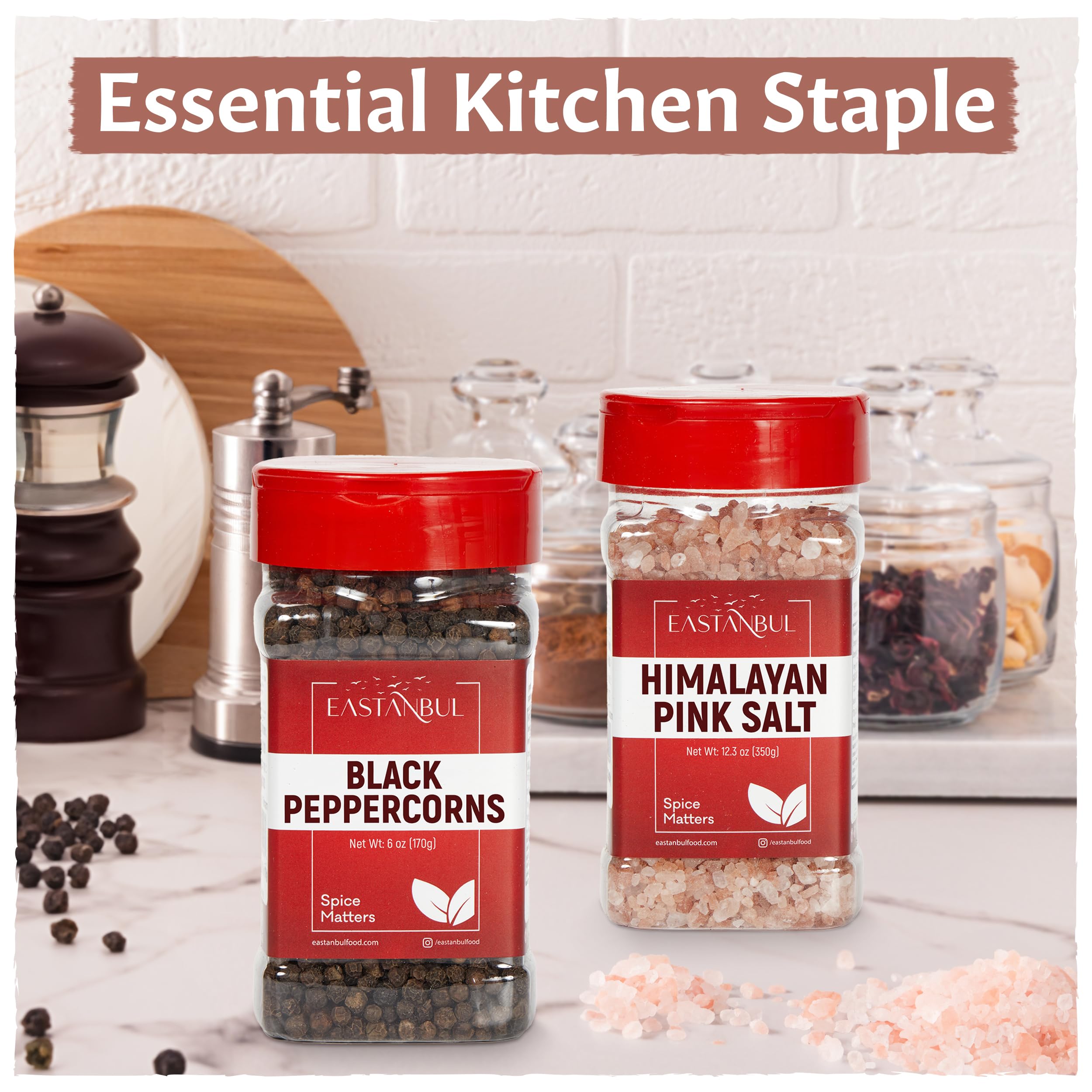 Eastanbul grinder refill Himalayan salt for precise table seasoning.